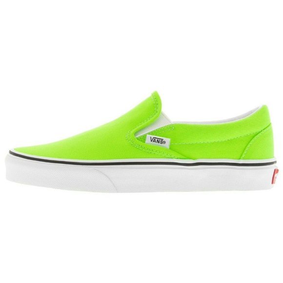 Vans Classic Slip On Neon Green Gecko/White Shoes - Picture 3 of 14
